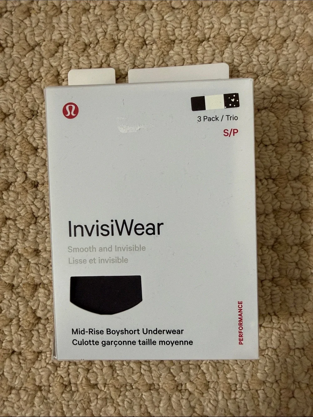lululemon athletica InvisiWear Mid-Rise Boyshorts - Black/White/Pattern (3 Pack)